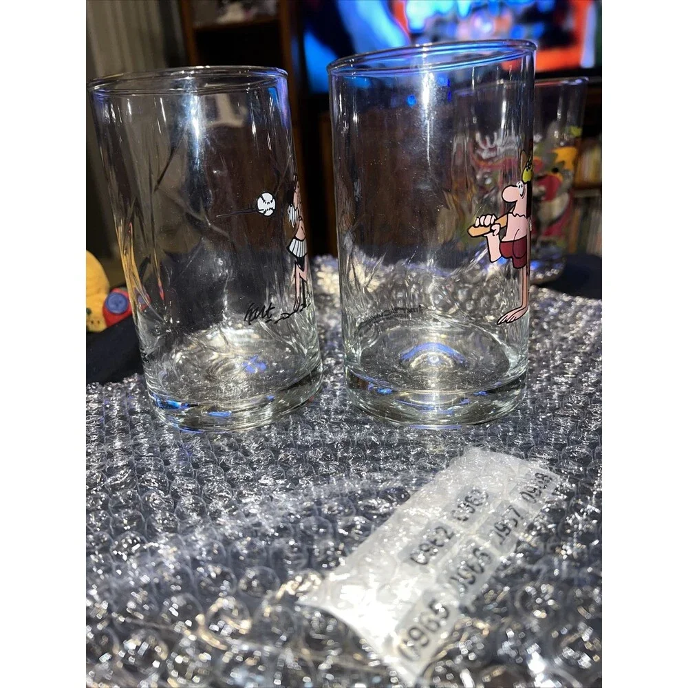 1981 Arby's B.C. Ice Age Collector's Series 2 Glasses New VINTAGE